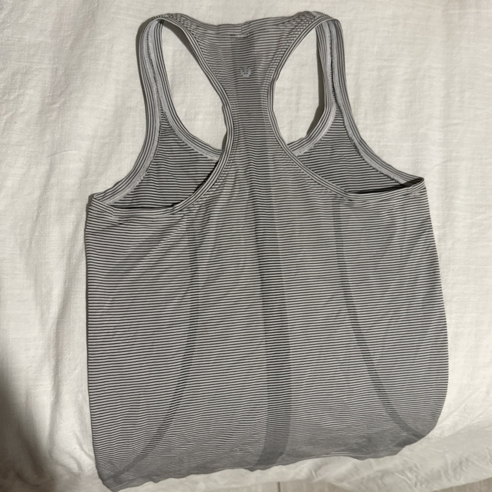 Lululemon Athletica Black and White Striped Tank Top
